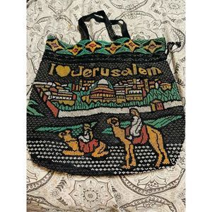 Beaded drawstring bag from Jerusalem